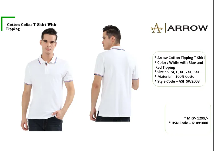 Cotton Polo T-Shirt with Tipping