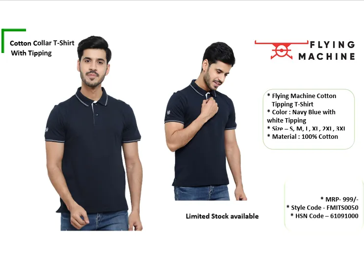 Cotton Polo T-Shirt with Red Tipping