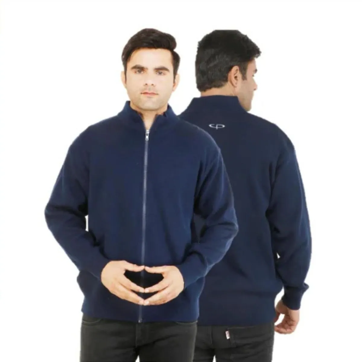 Color plus zipper cardigan