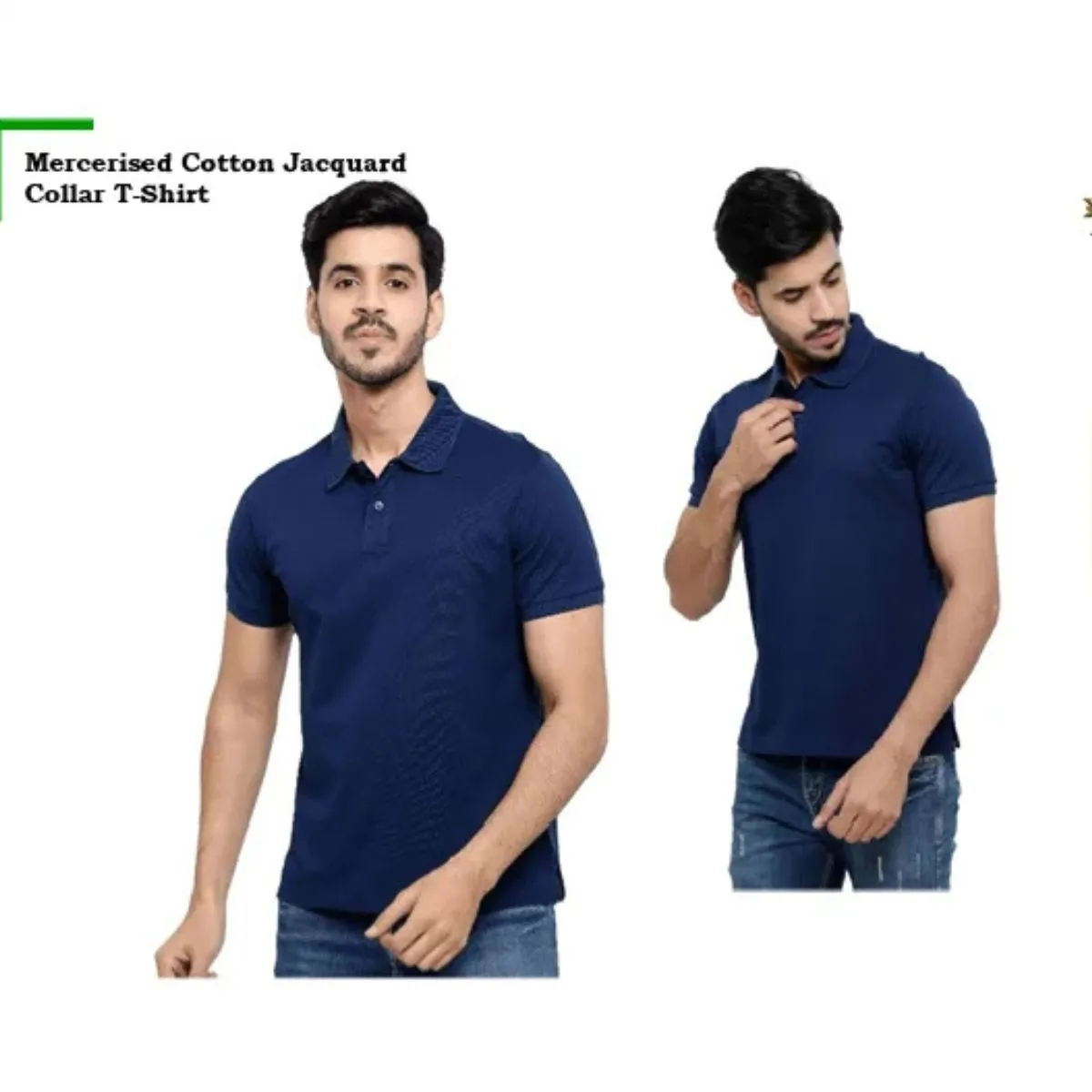 Mercerised Cotton Jacquard Polo T-Shirt