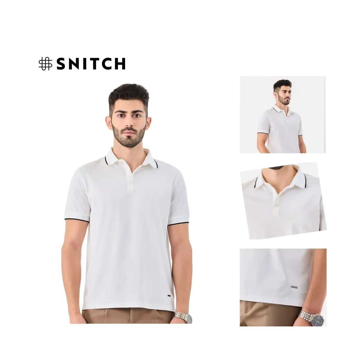 Snitch Design Tipping Polo T-Shirt