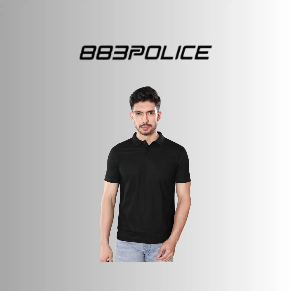 883 Police Men's Regular Fit Performance Polyester Polo T-Shirt