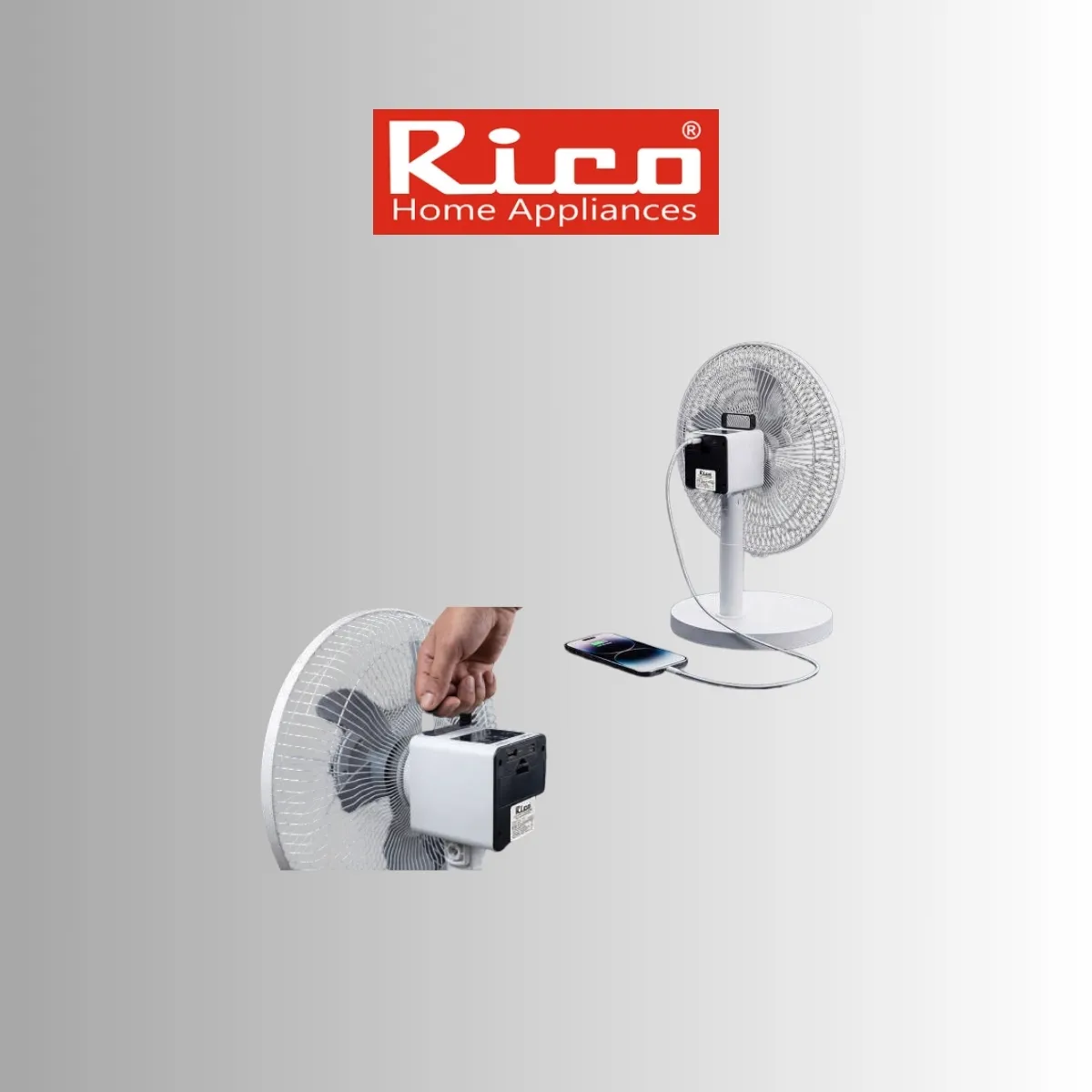 Rico AirSwift RF2503 Rechargeable Table Fan