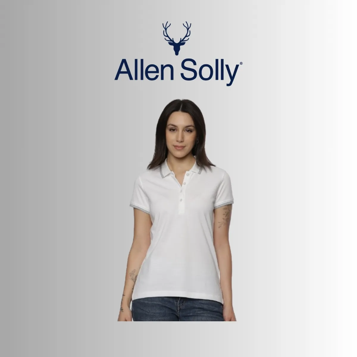 Allen Solly Women's Tipping Cotton Polo T-Shirt