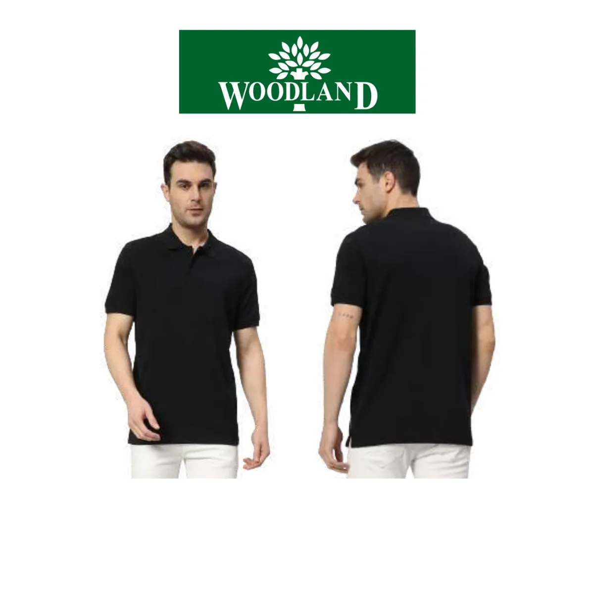 Woodland Men's 100% Cotton Solid Polo T-Shirt with Wetwick Technology