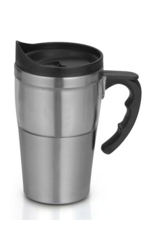 dual transparent steel mug 400ml