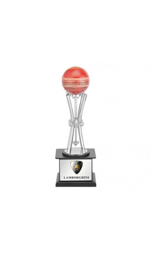 trophy with cricket ball